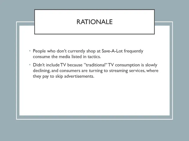 Rationale slide explaining the media choices